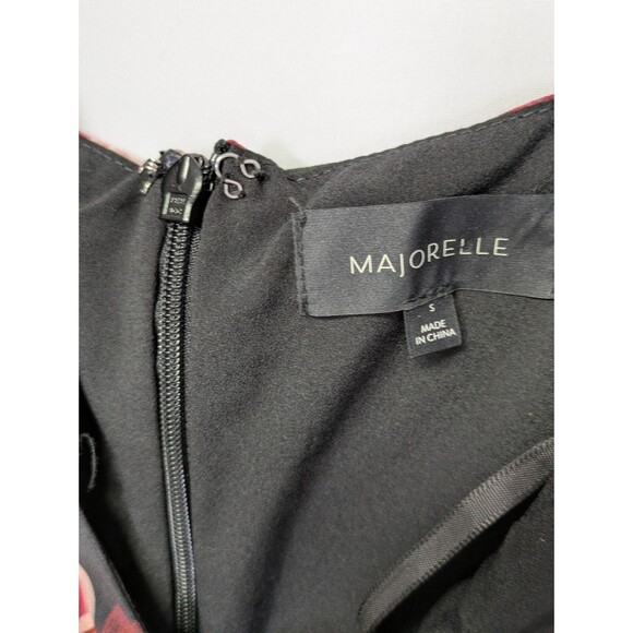 MAJORELLE Black Floral Red Rose Dress Ruffles Romantic Hi Low Flowy Gown Small - Picture 4 of 16